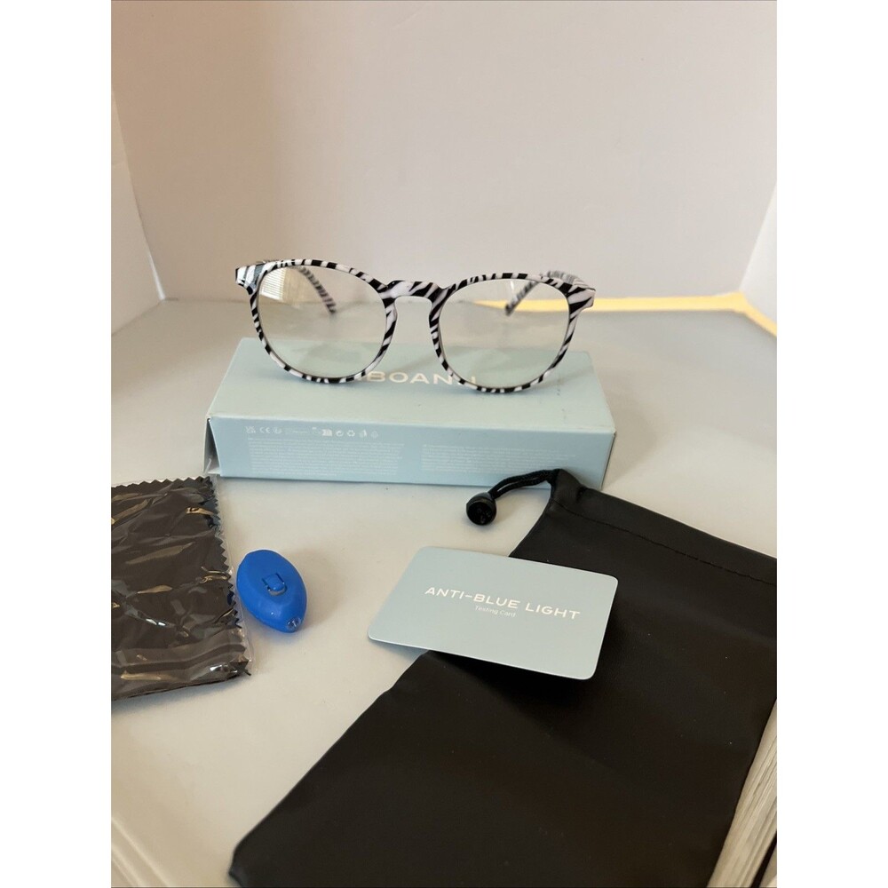 IBOANN Blue Light Glasses Zebra Fashion Blue Light Glasses Men, Fake Glasses